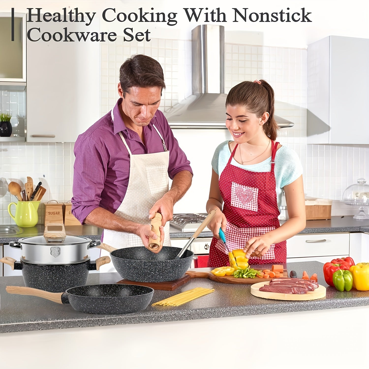 Pots and Pans Set Non Stick, 12pc