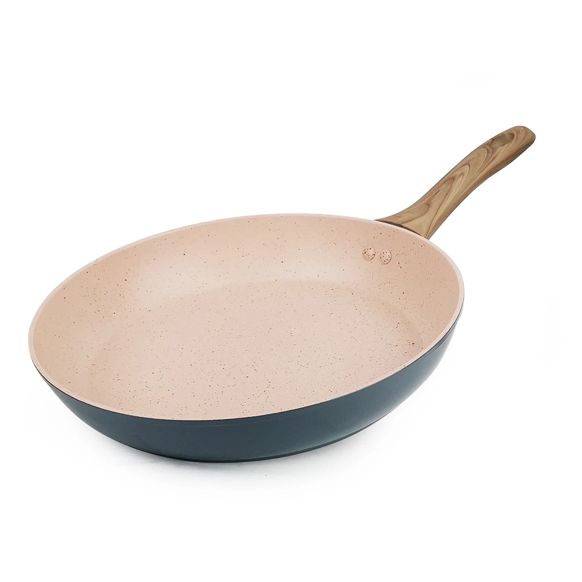 20/24/28cm Colorful Frying Pan with Wooden Handle, Nonstick