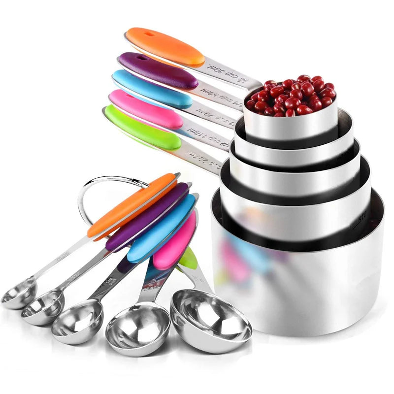 LMETJMA 10 Piece Measuring Cups