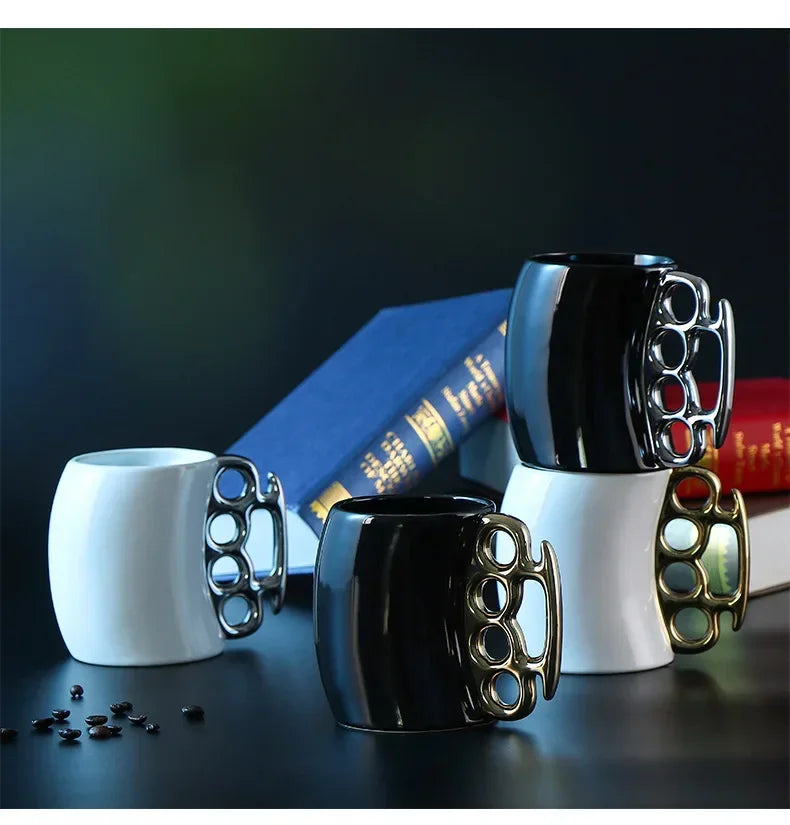 Mugs Creative Bending Fist Ring Cup Ceramic Cup