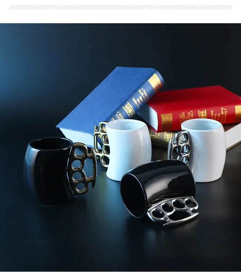 Mugs Creative Bending Fist Ring Cup Ceramic Cup