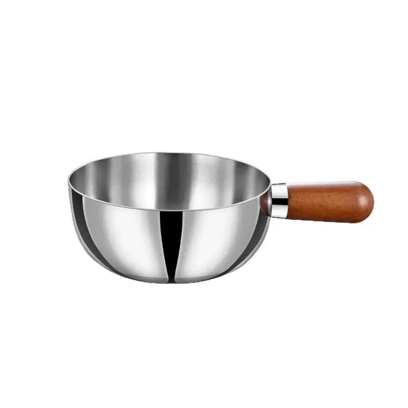 ♥Stainless Steel Cooking Pans with Wooden Handle & Glass Lid
