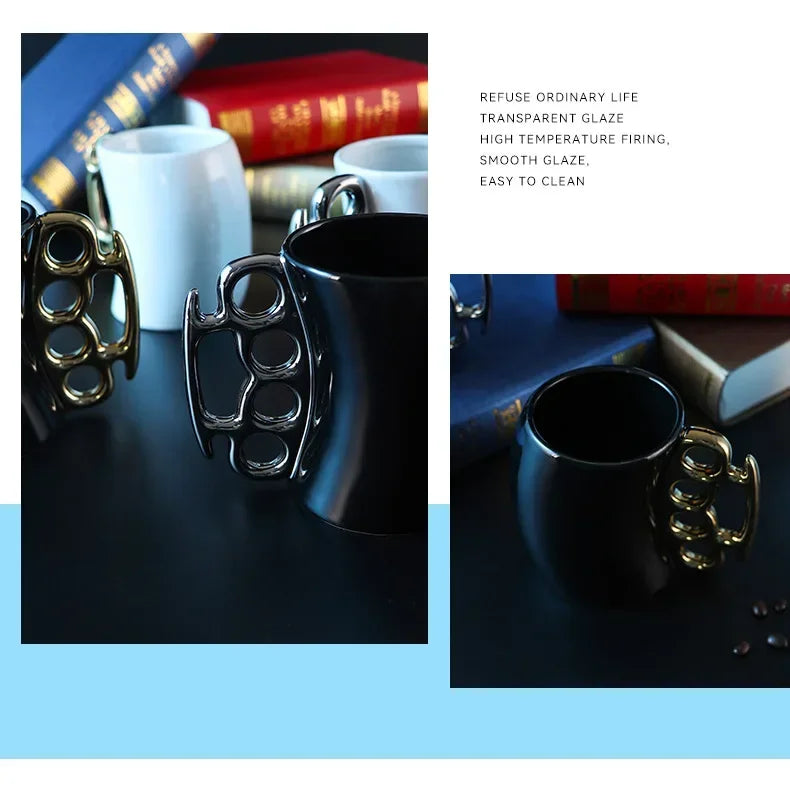 Mugs Creative Bending Fist Ring Cup Ceramic Cup