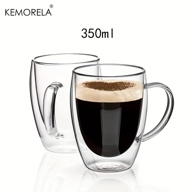 2/4/6PCS 350ML Double Wall Glass