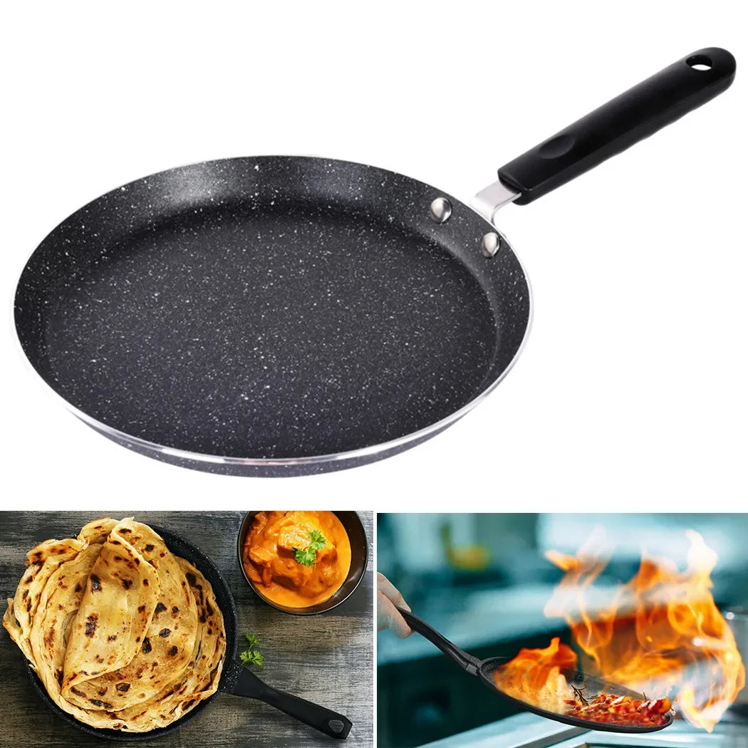 Non Stick Flat Frying Pan Shallow Edge Flat Bottom