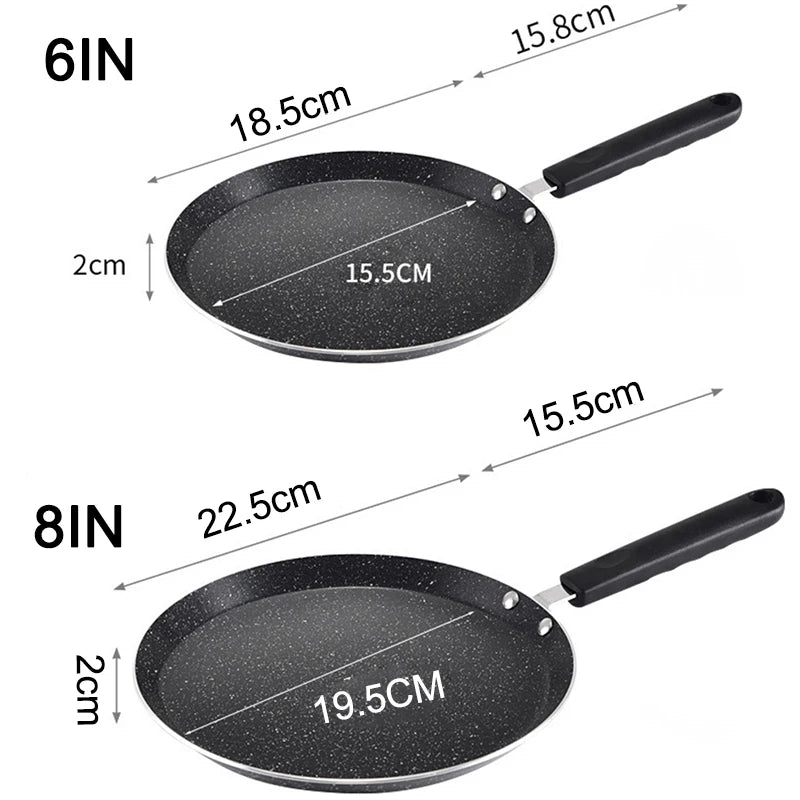 Non Stick Flat Frying Pan Shallow Edge Flat Bottom