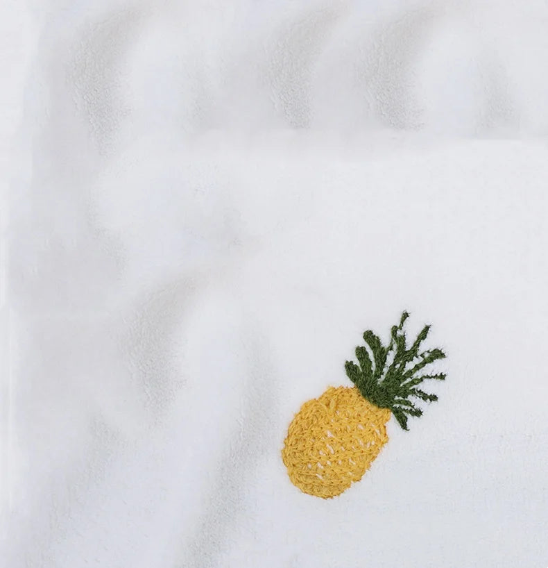 Absorbent Hand Towel with Fruit Embroidery,