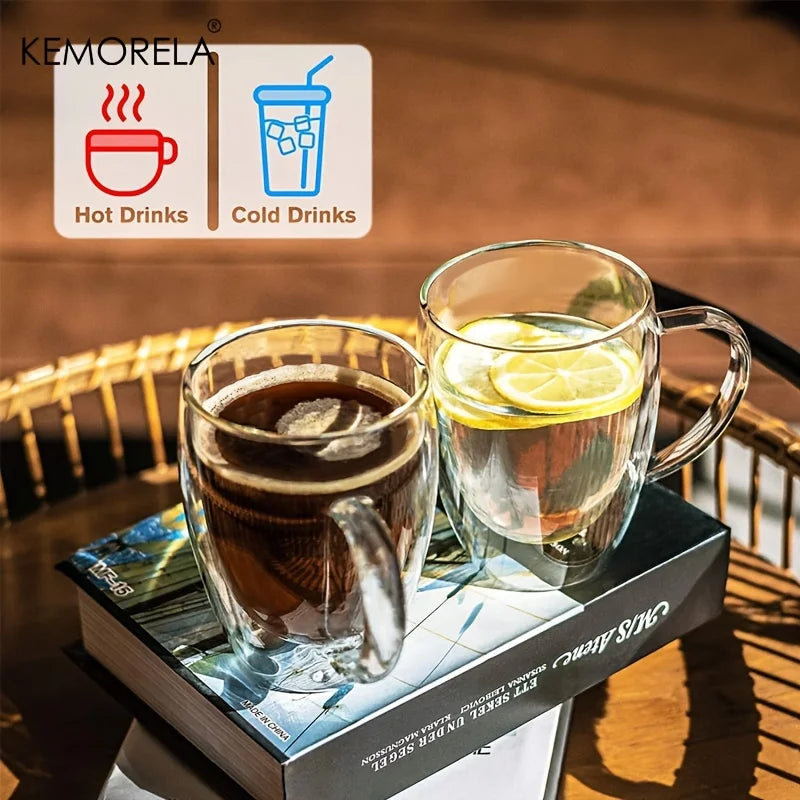 2/4/6PCS 350ML Double Wall Glass