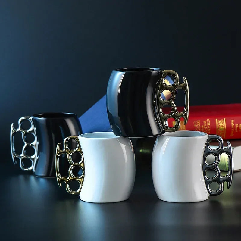 Mugs Creative Bending Fist Ring Cup Ceramic Cup