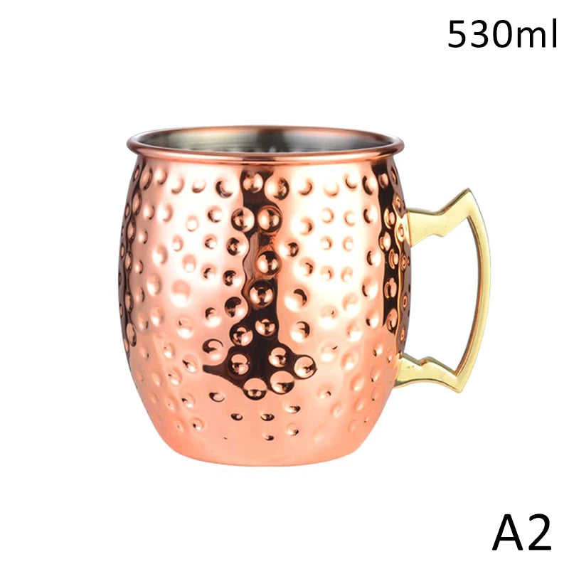 Stainless Steel Moscow Mule Mug, Hammered Copper-Style