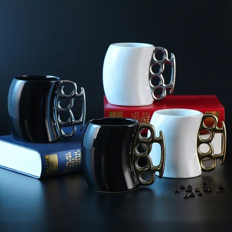 Mugs Creative Bending Fist Ring Cup Ceramic Cup