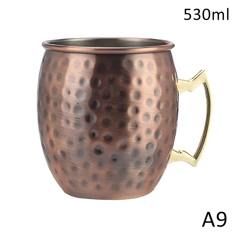 Stainless Steel Moscow Mule Mug, Hammered Copper-Style
