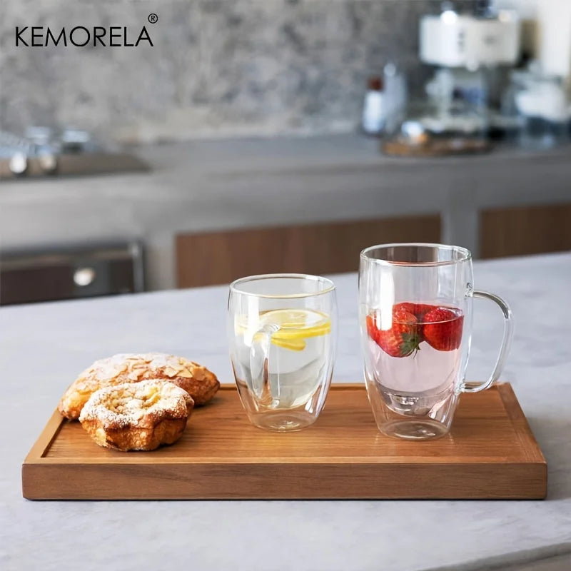 2/4/6PCS 350ML Double Wall Glass