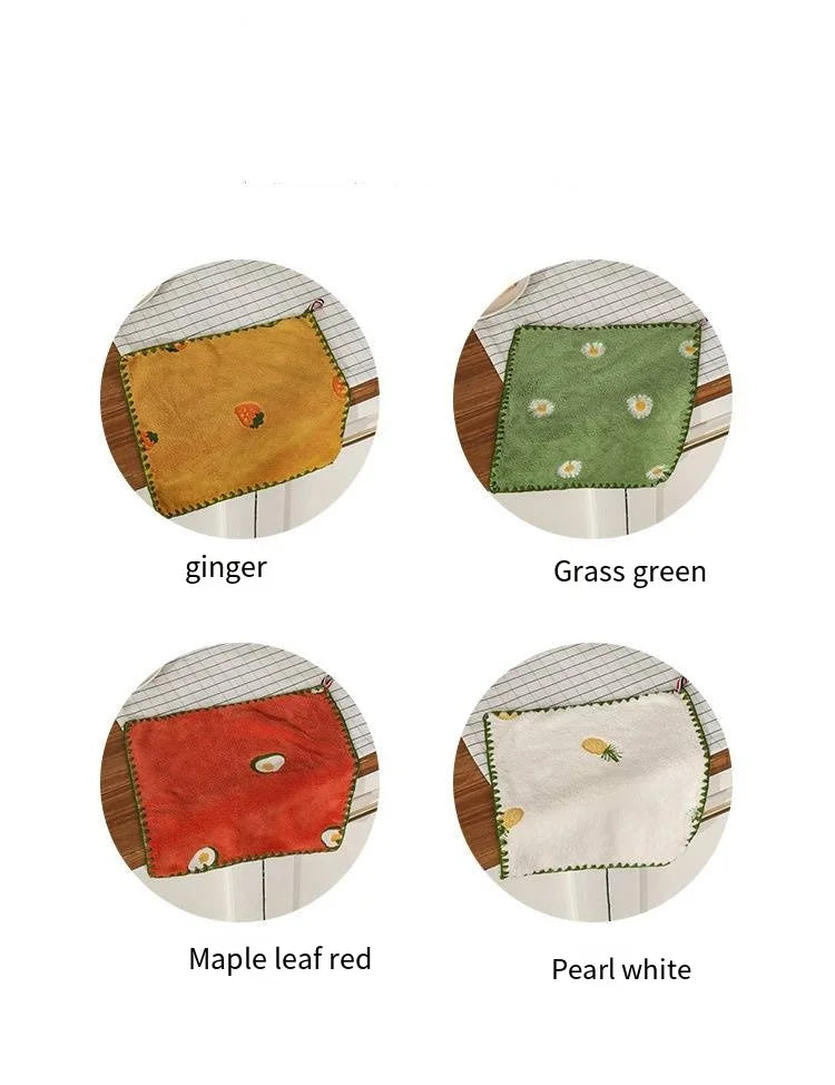 Absorbent Hand Towel with Fruit Embroidery,