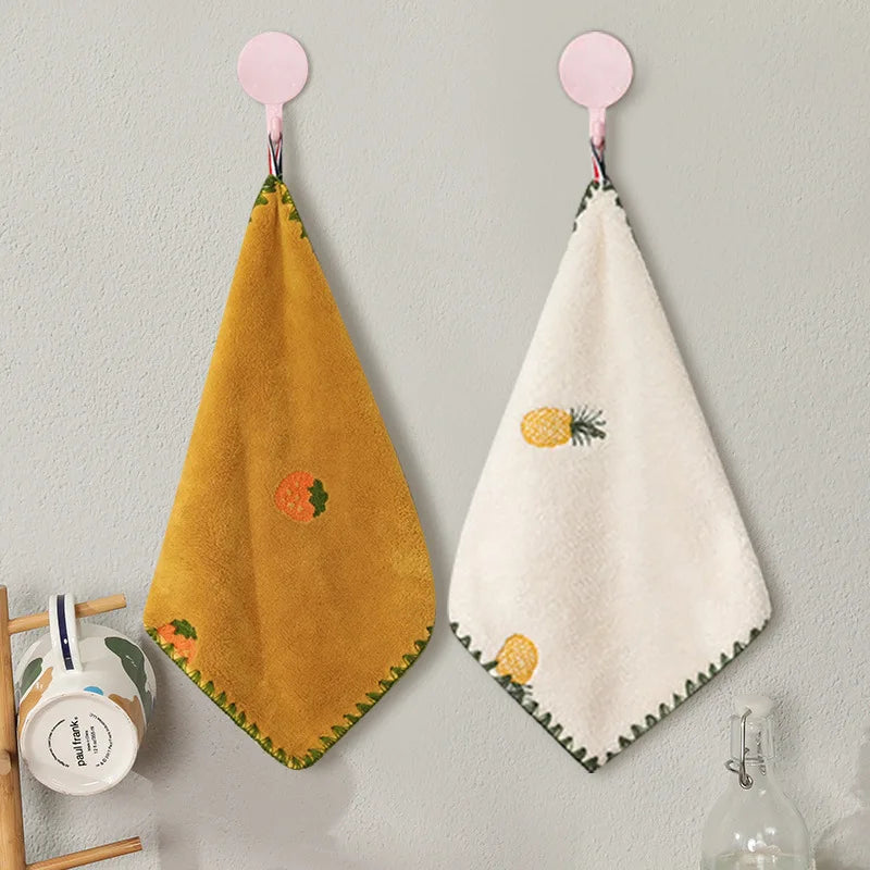 Absorbent Hand Towel with Fruit Embroidery,