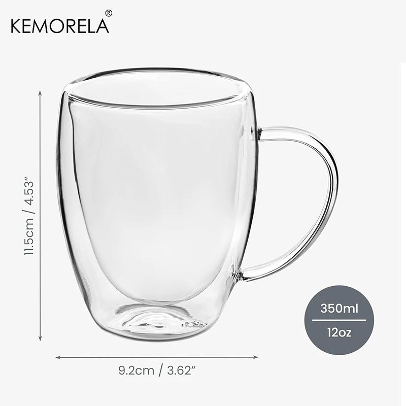 2/4/6PCS 350ML Double Wall Glass