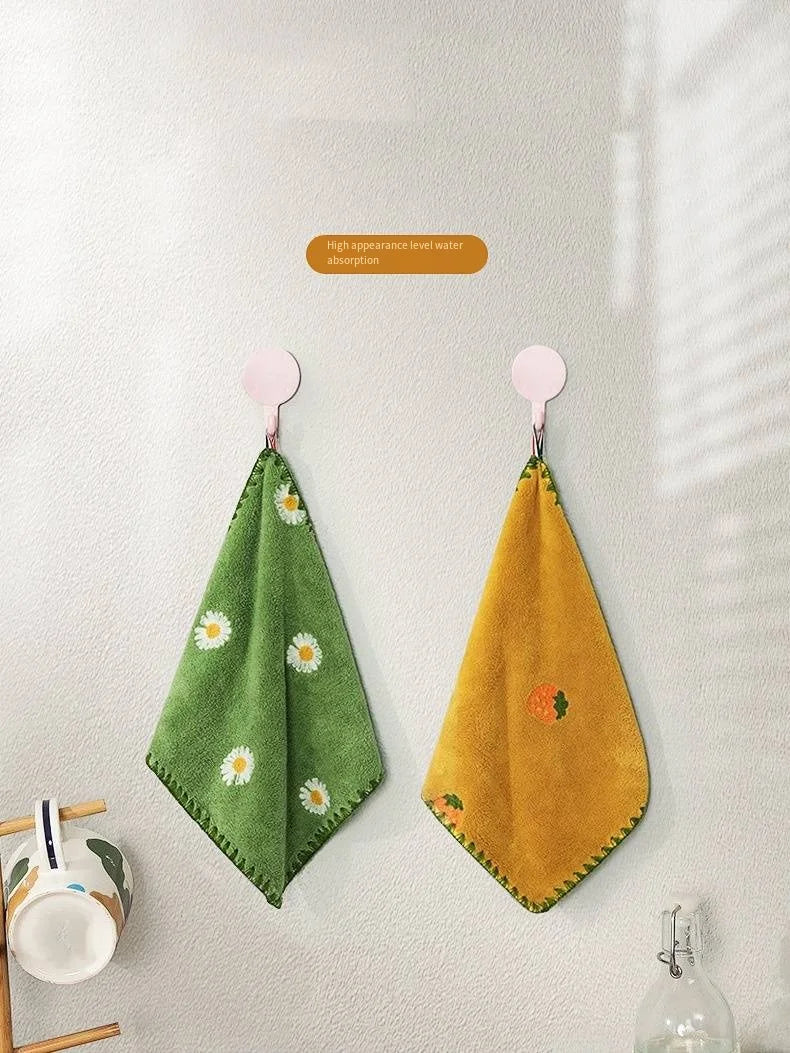 Absorbent Hand Towel with Fruit Embroidery,