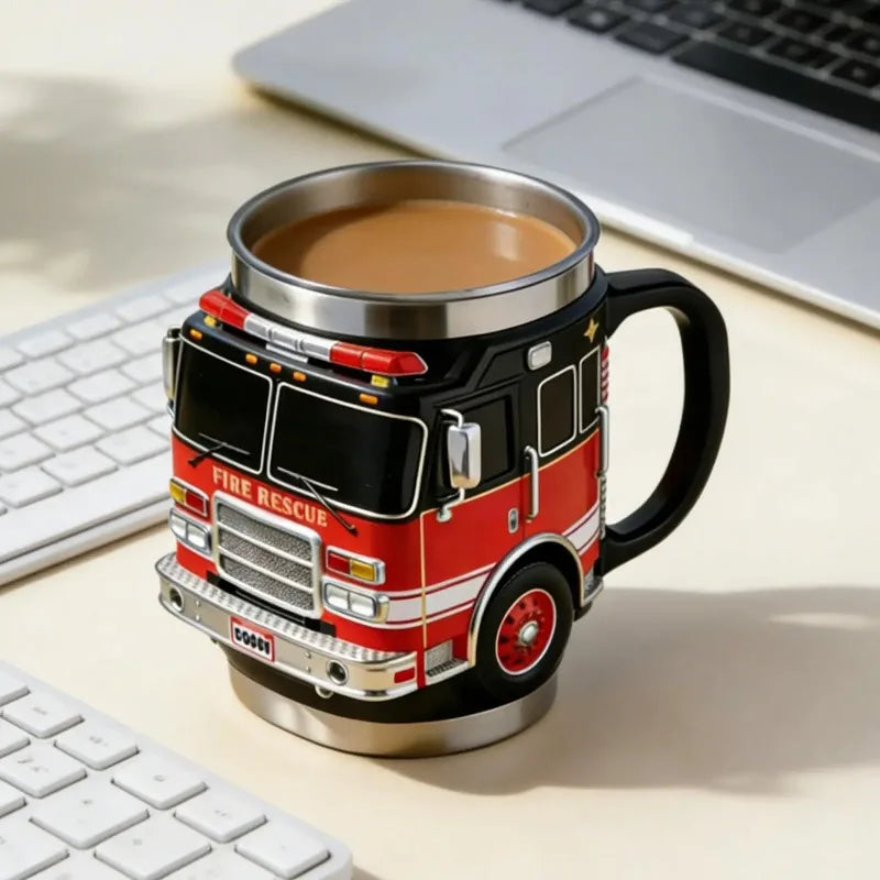 Funny Mugs Firefighting Coffee Mugs Creative Design Truck Coffee Mug