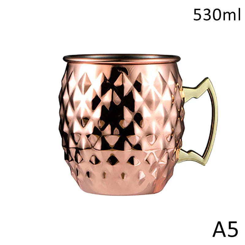 Stainless Steel Moscow Mule Mug, Hammered Copper-Style