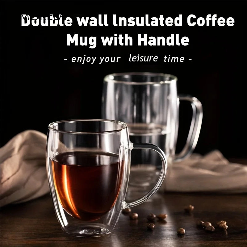 2/4/6PCS 350ML Double Wall Glass