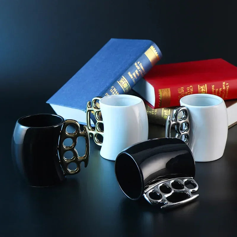 Mugs Creative Bending Fist Ring Cup Ceramic Cup