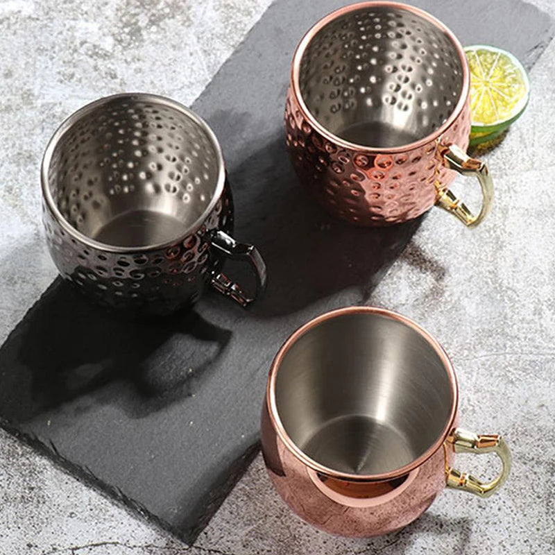 Stainless Steel Moscow Mule Mug, Hammered Copper-Style