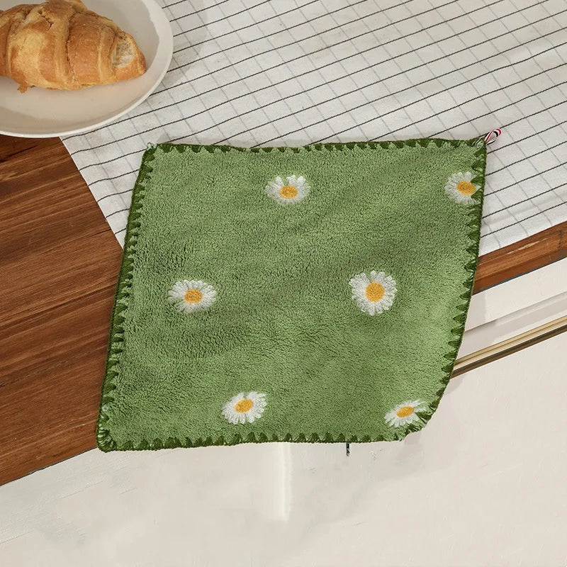 Absorbent Hand Towel with Fruit Embroidery,