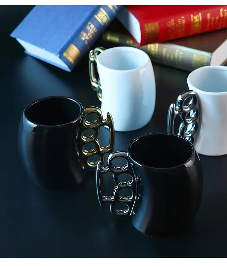 Mugs Creative Bending Fist Ring Cup Ceramic Cup