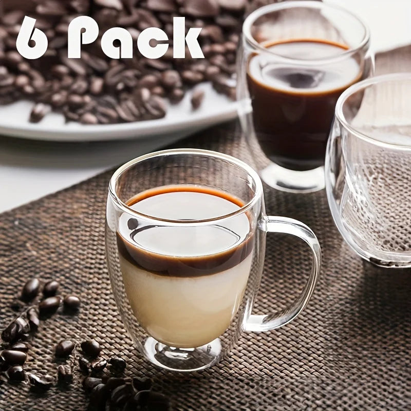 2/4/6PCS 350ML Double Wall Glass
