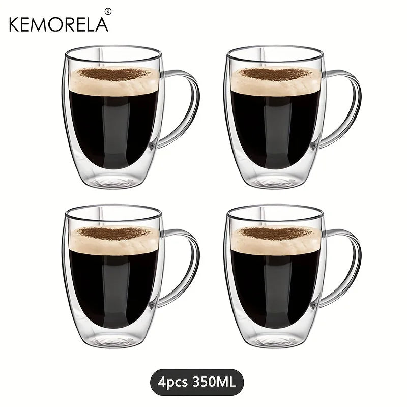 2/4/6PCS 350ML Double Wall Glass