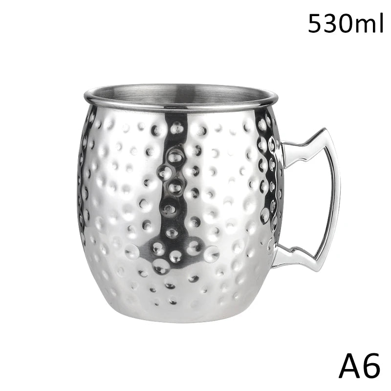 Stainless Steel Moscow Mule Mug, Hammered Copper-Style