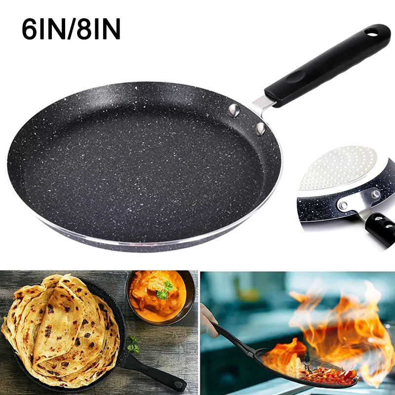 Non Stick Flat Frying Pan Shallow Edge Flat Bottom