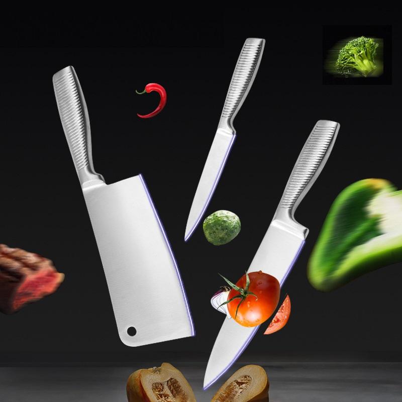 NNEDSZ Stainless Steel 8PC Kitchen Chef Knife Block