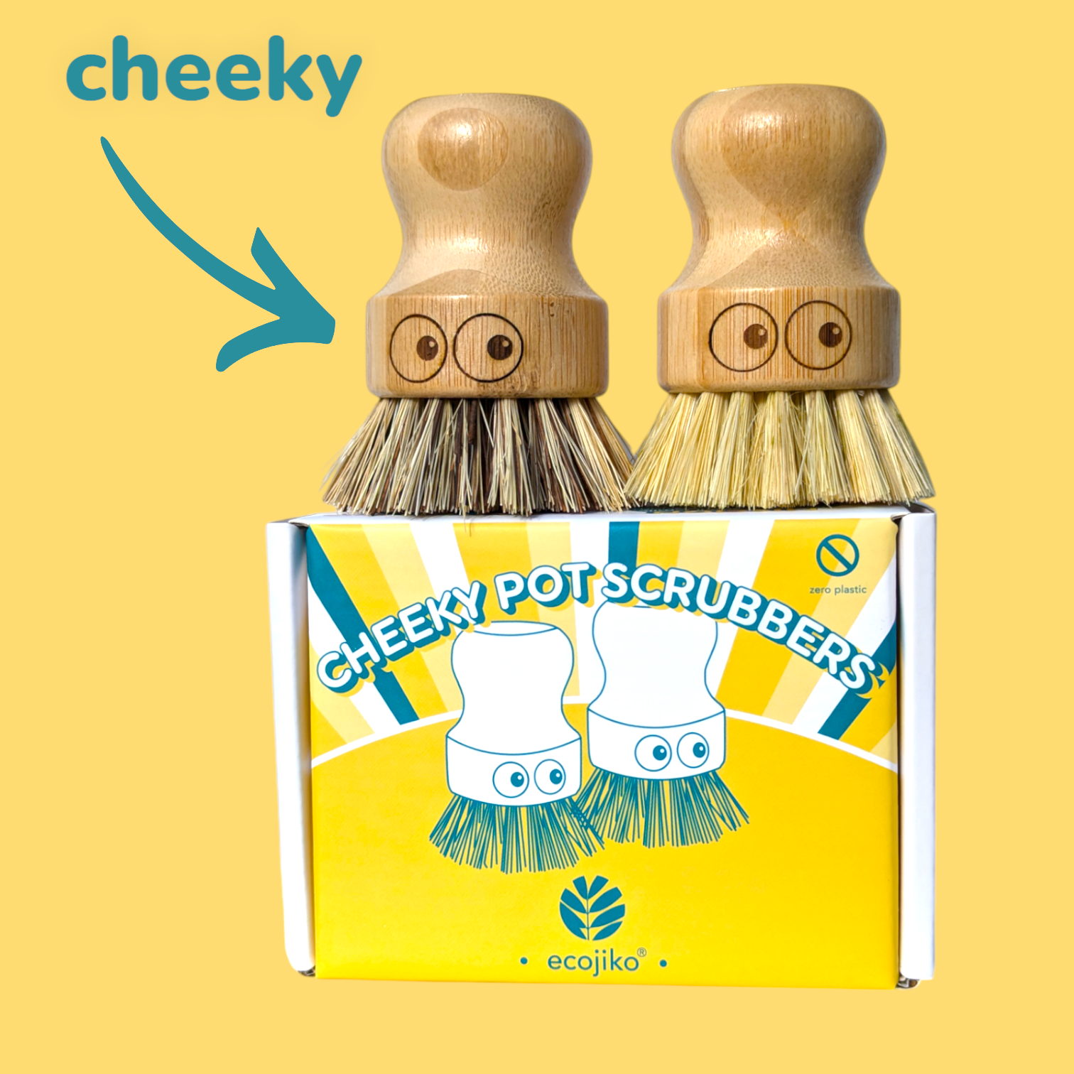 Sustainable Bamboo Cheeky Pot Scrubbers